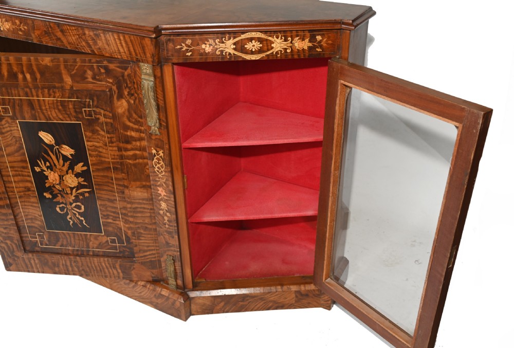 Victorian Credenza Walnut Sideboard Cabinet 1880 View X