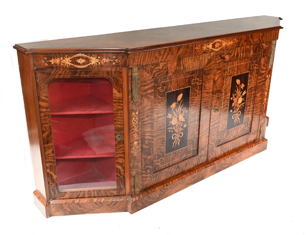 Victorian Credenza Walnut Sideboard Cabinet 1880 View XII