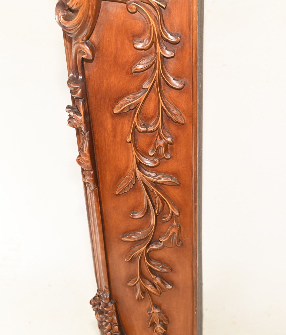 Carved Italian Grandfather Clock Walnut Cherubs View XV