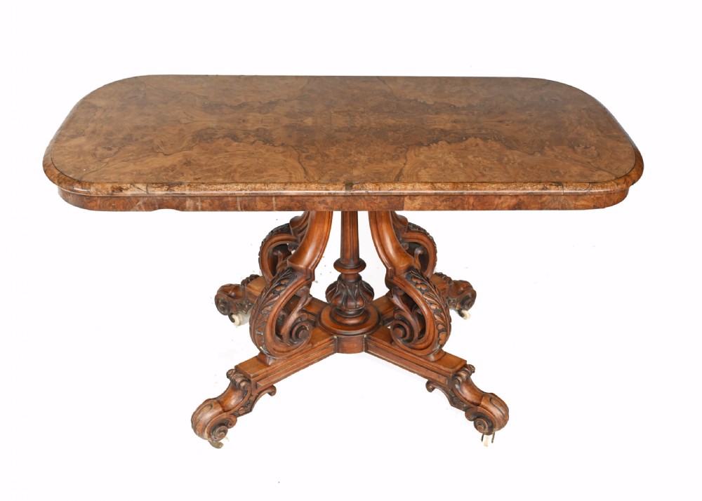 Victorian Sofa Table Walnut Antique 1860