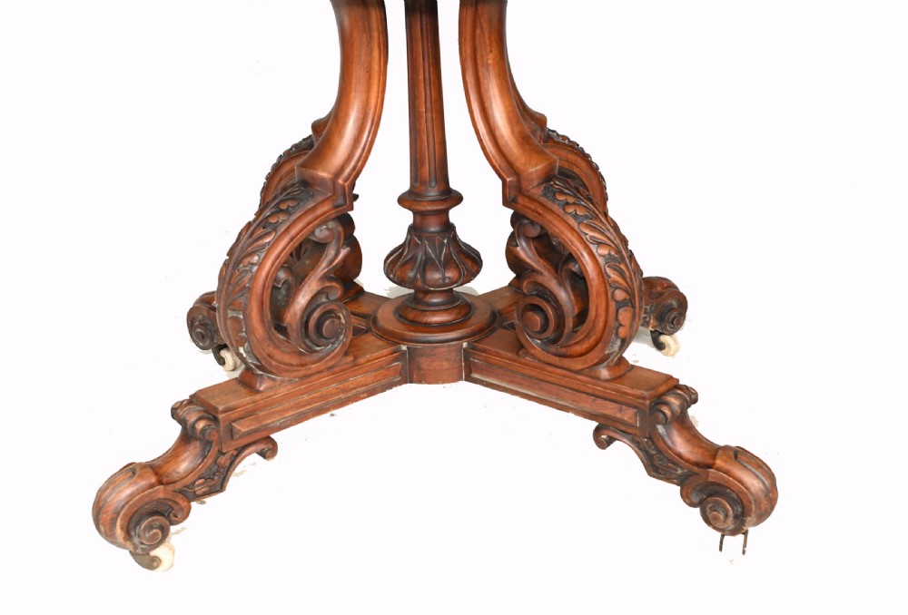 Victorian Sofa Table Walnut Antique 1860 View II