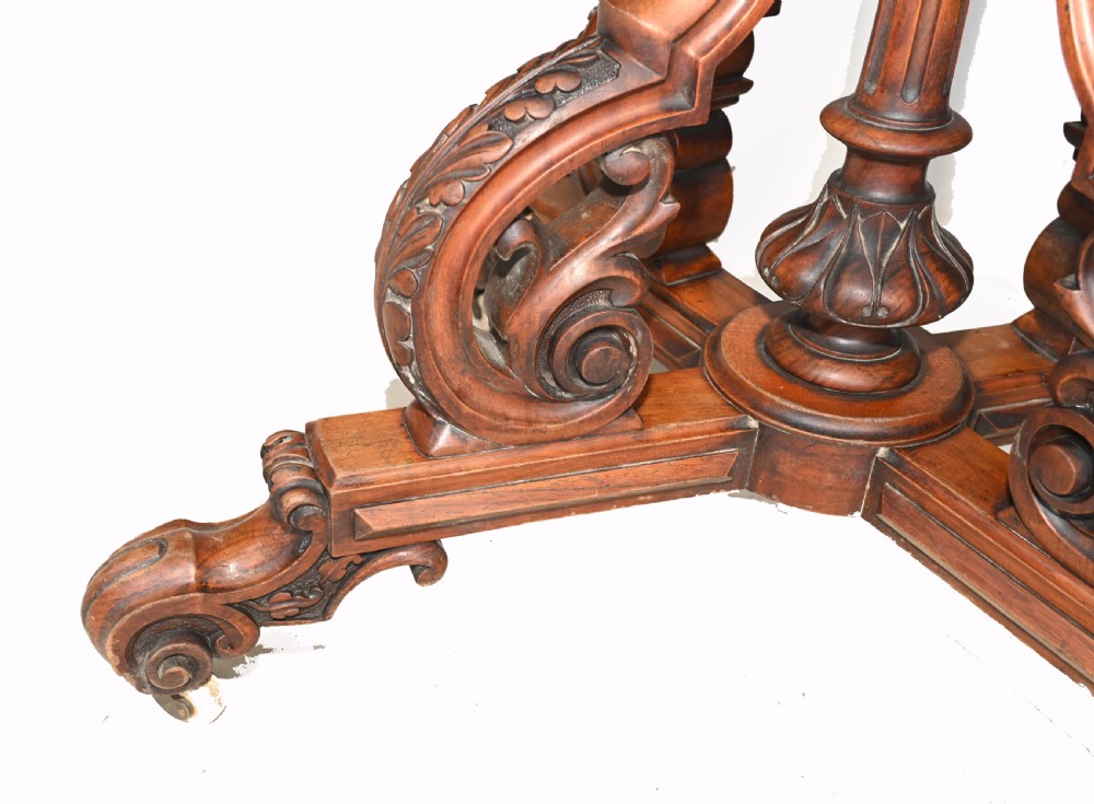 Victorian Sofa Table Walnut Antique 1860 View V