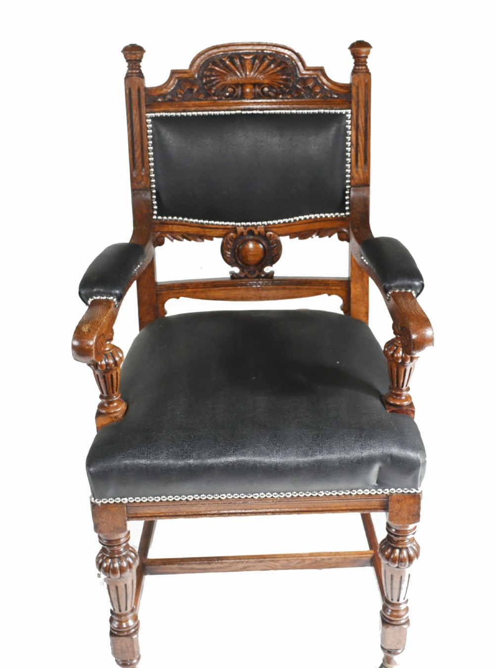 Set 8 Farmhouse Dining Chairs English Oak Rustic View III