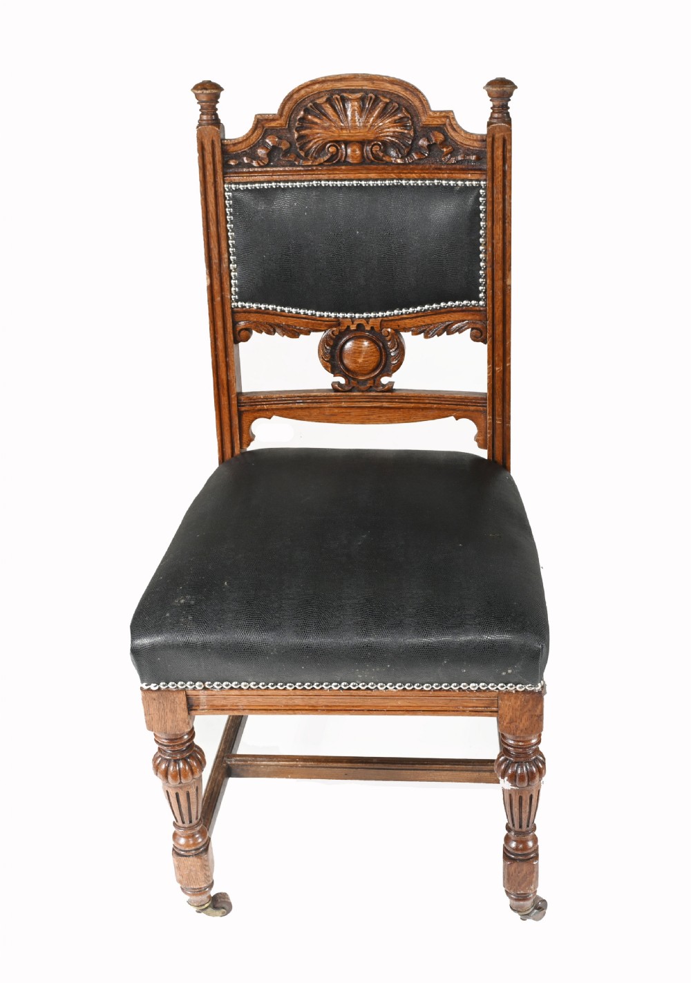 Set 8 Farmhouse Dining Chairs English Oak Rustic View V