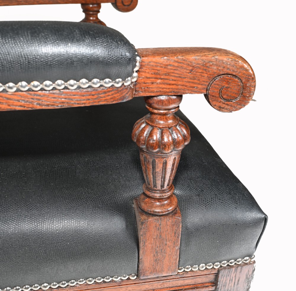 Set 8 Farmhouse Dining Chairs English Oak Rustic View VI