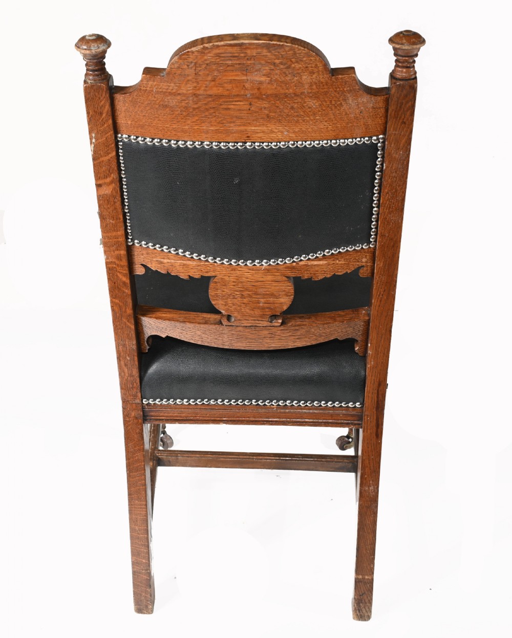 Set 8 Farmhouse Dining Chairs English Oak Rustic View IX