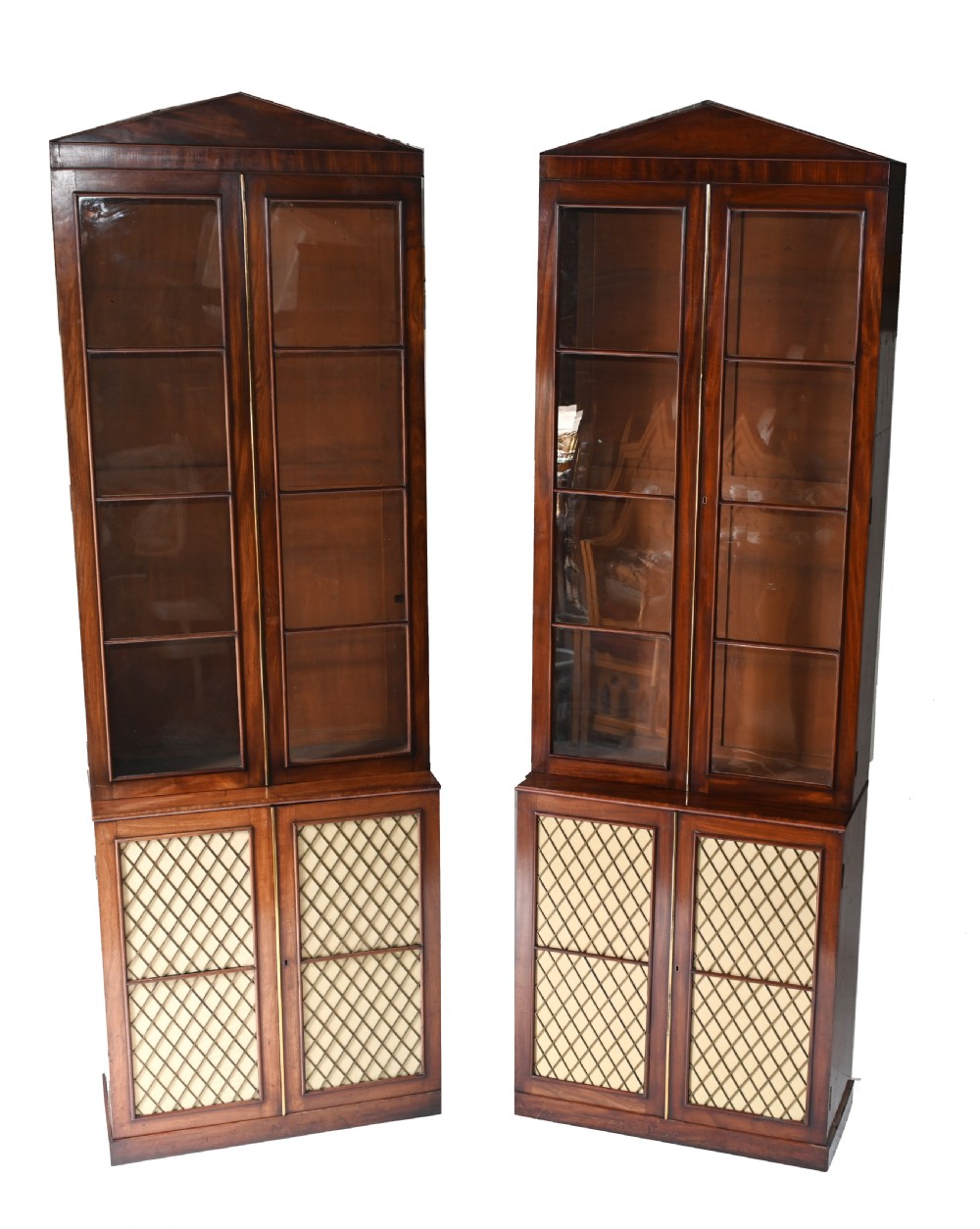 Pair Regency Library Bookcases Display Cabinets 1820