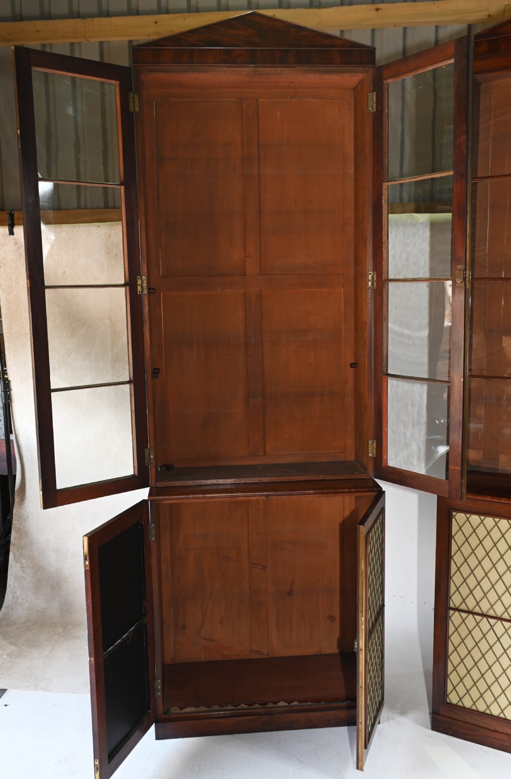 Pair Regency Library Bookcases Display Cabinets 1820 View IV