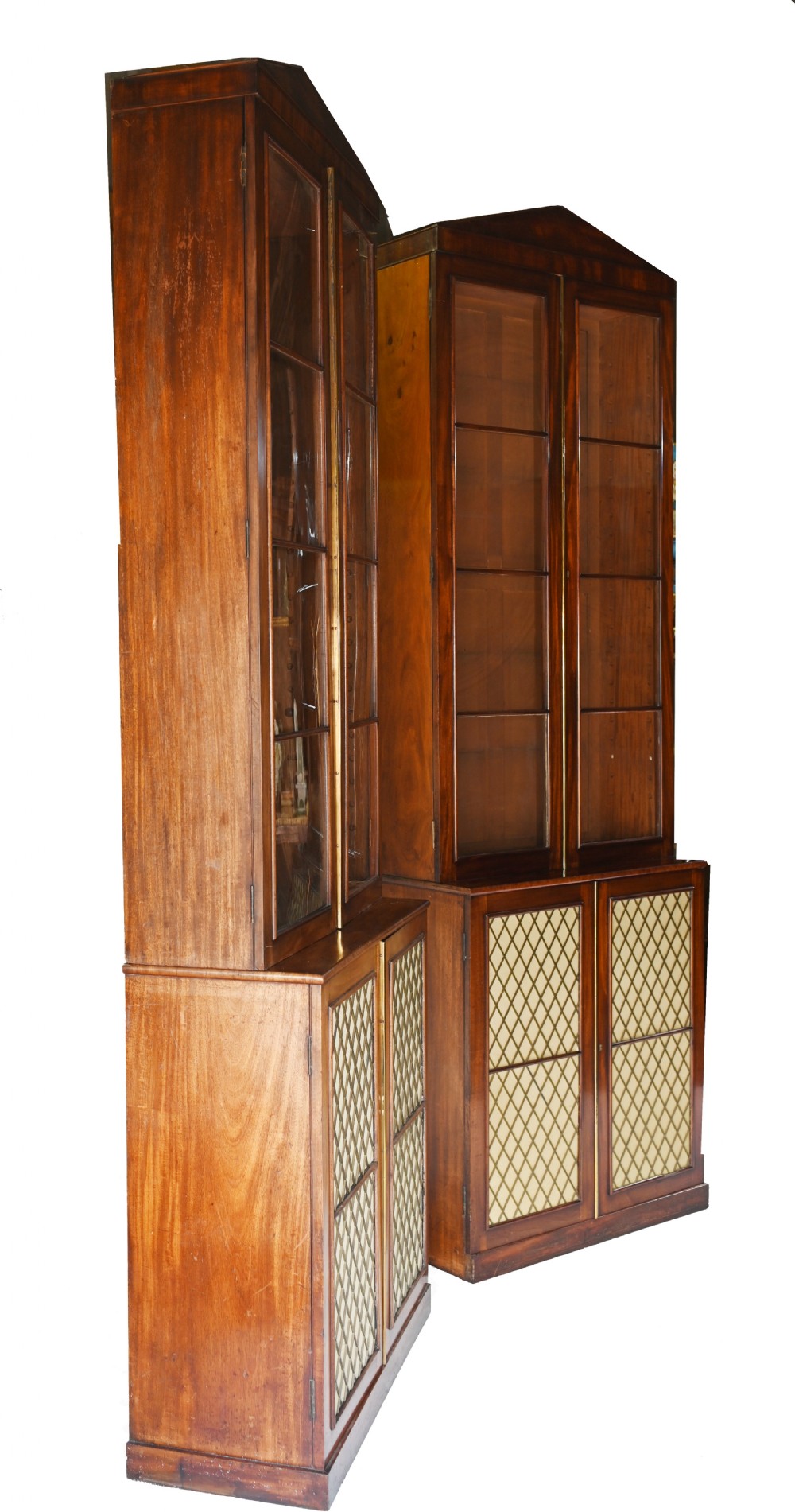 Pair Regency Library Bookcases Display Cabinets 1820 View XI
