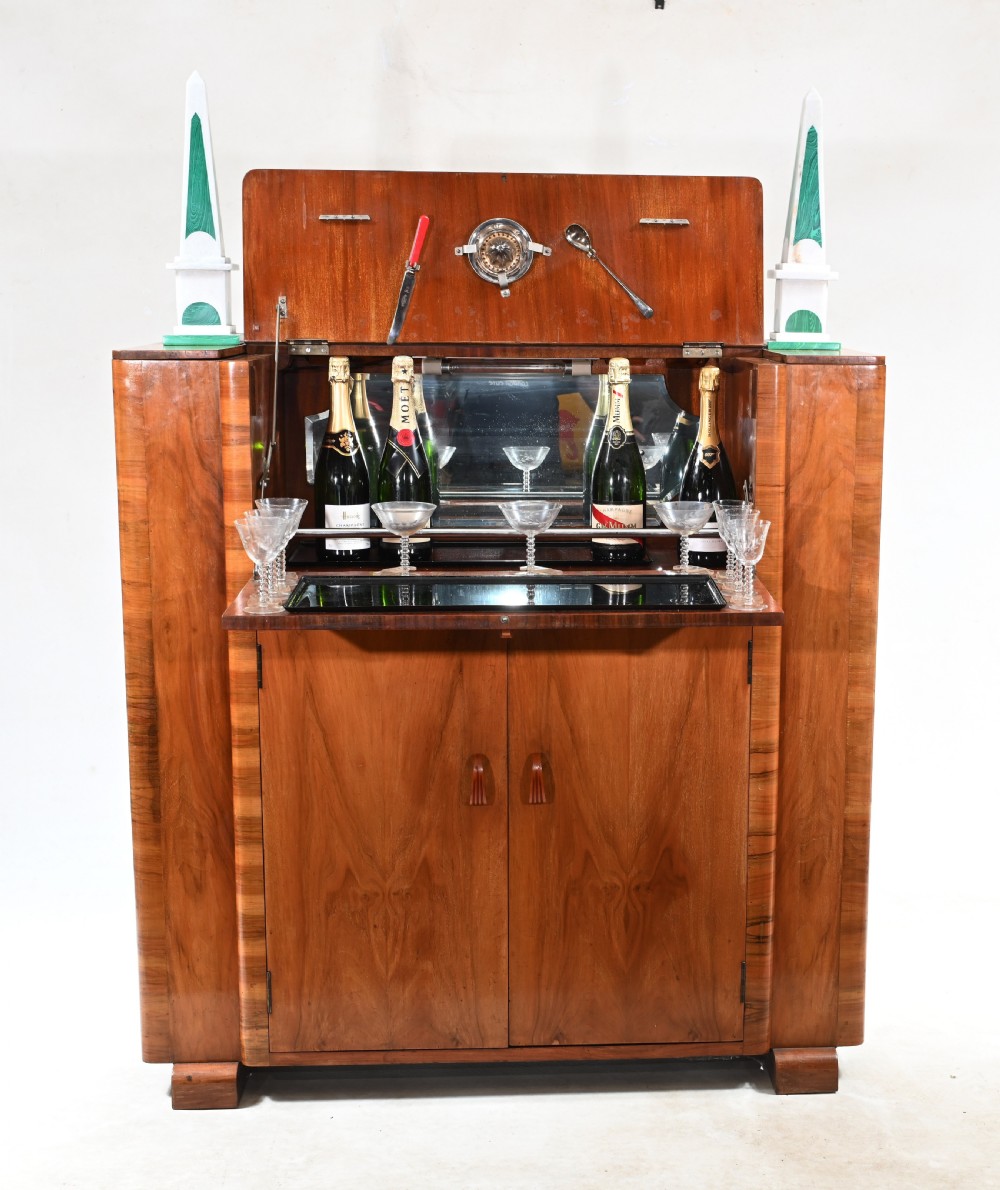 Vintage Art Deco Cocktail Cabinet Drinks 1930s View III