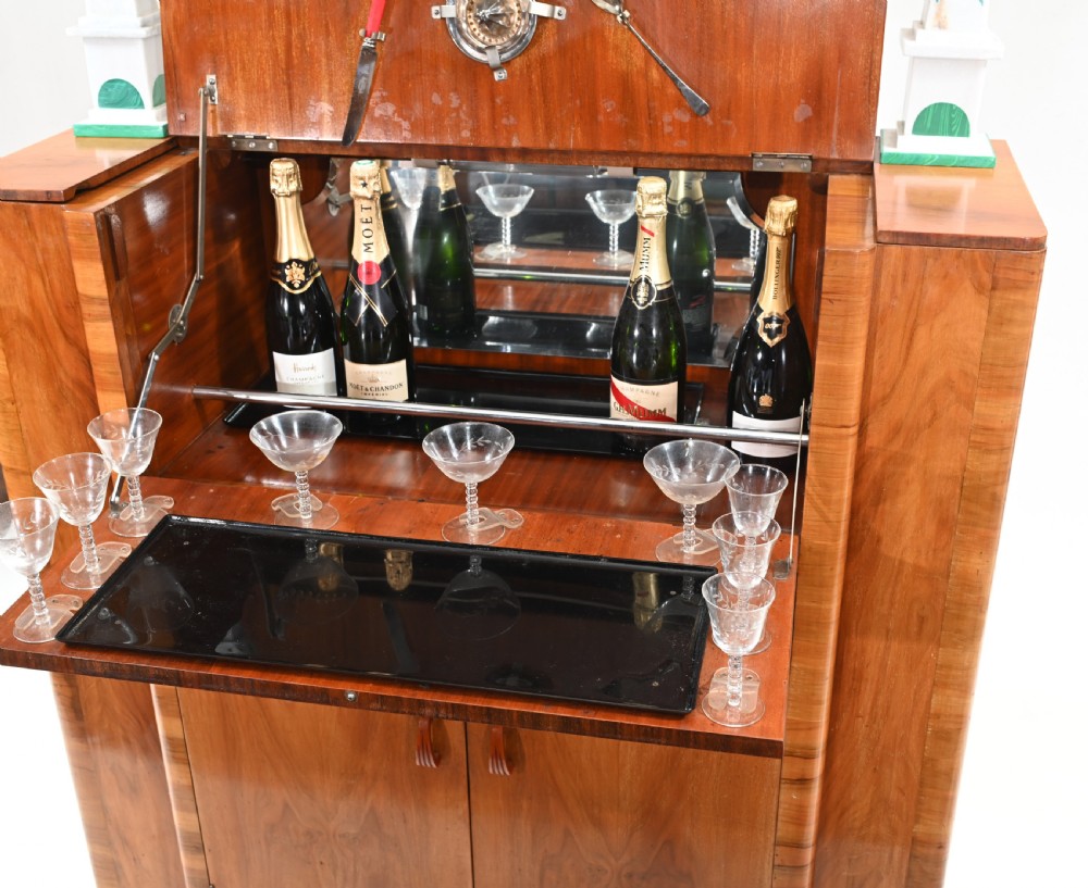 Vintage Art Deco Cocktail Cabinet Drinks 1930s View IV