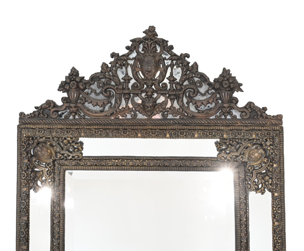 French Cushion Mirror Antique Pier 1840 View IV