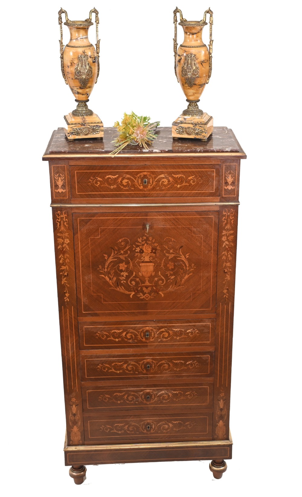 Empire Escritoire Desk Antique French Inlay 1880