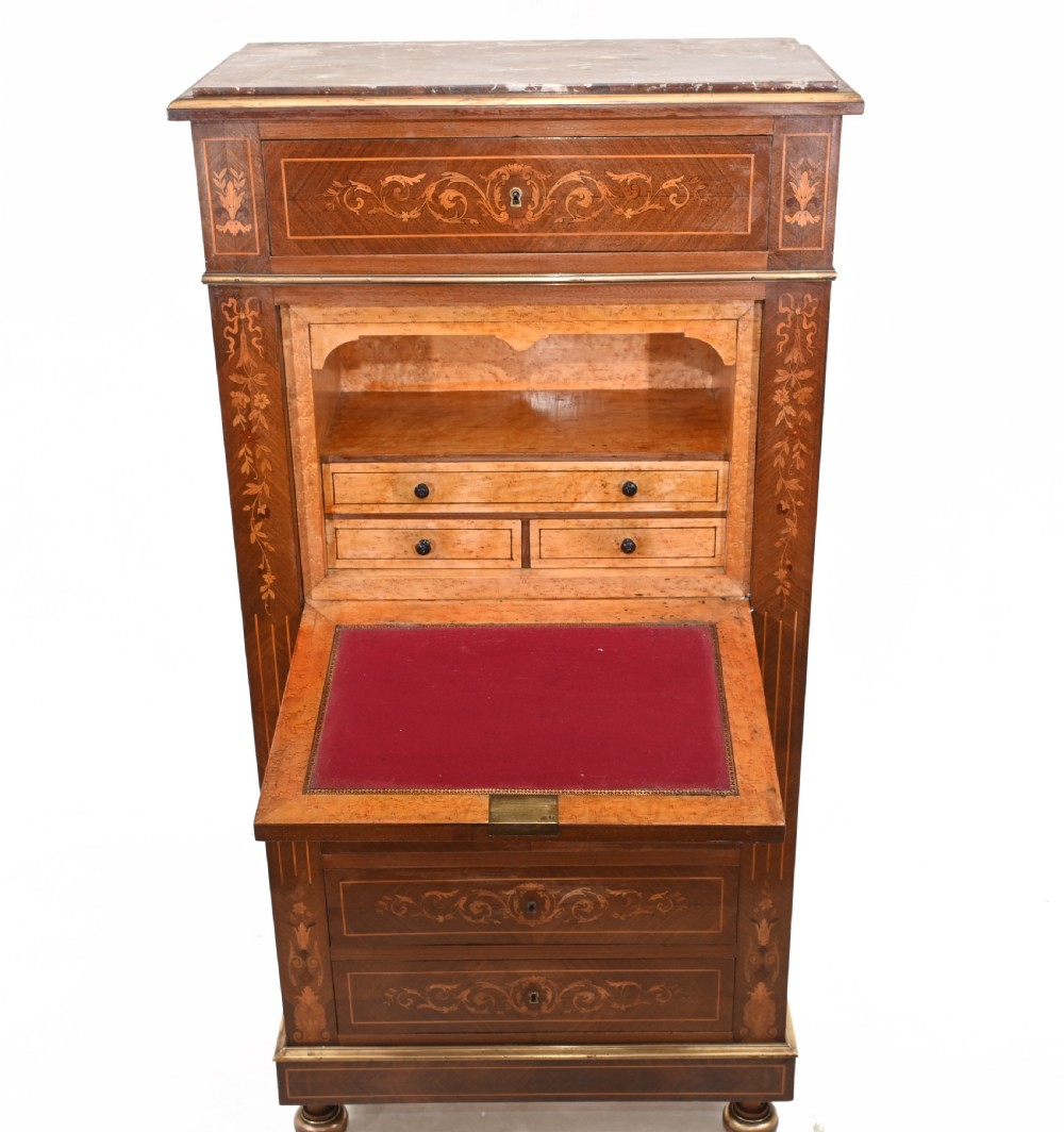 Empire Escritoire Desk Antique French Inlay 1880 View VII