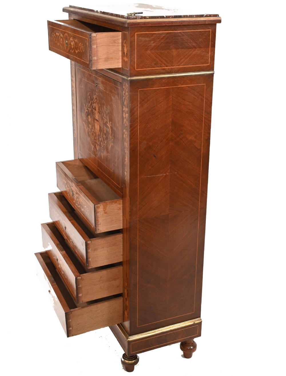 Empire Escritoire Desk Antique French Inlay 1880 View XI