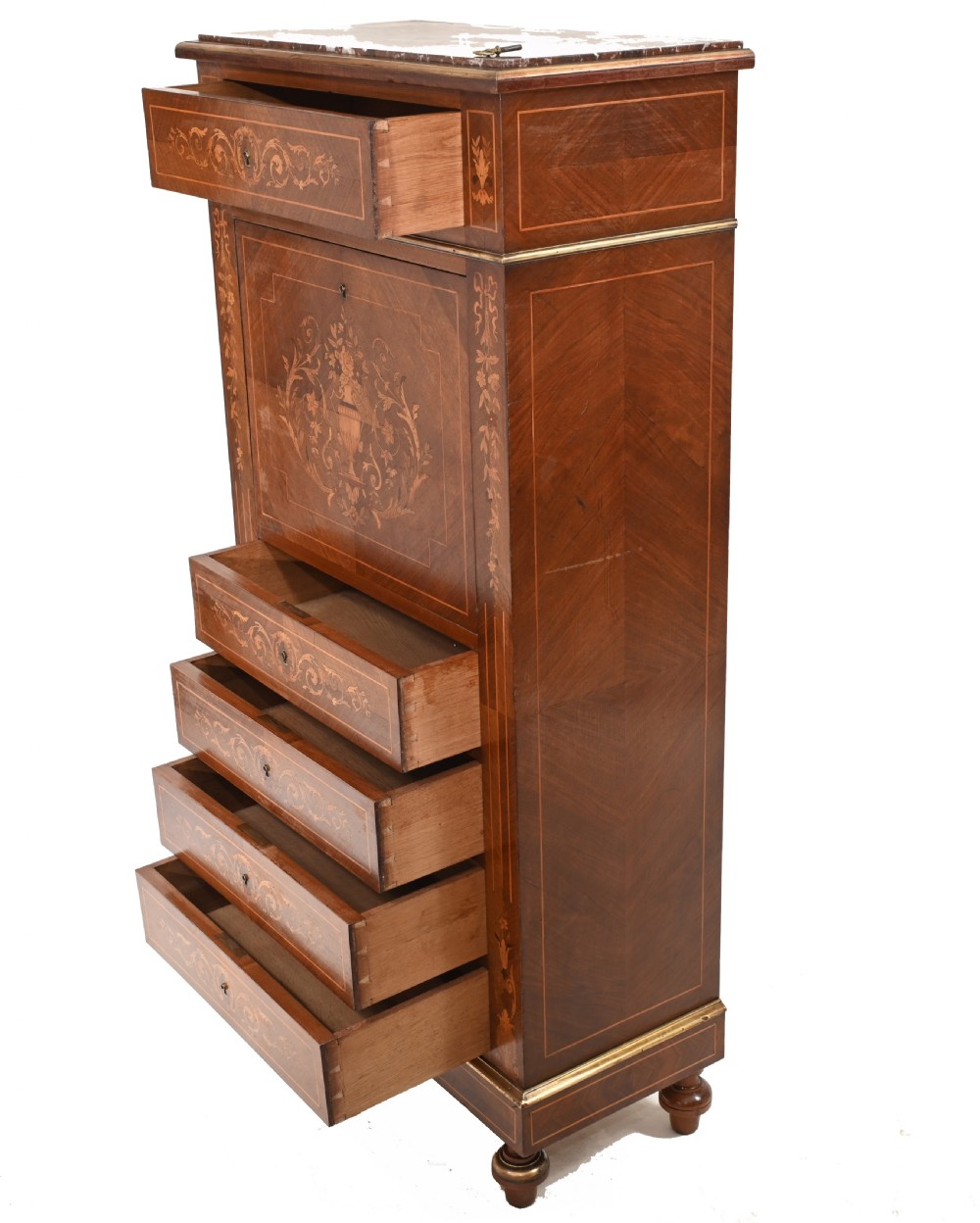 Empire Escritoire Desk Antique French Inlay 1880 View XII