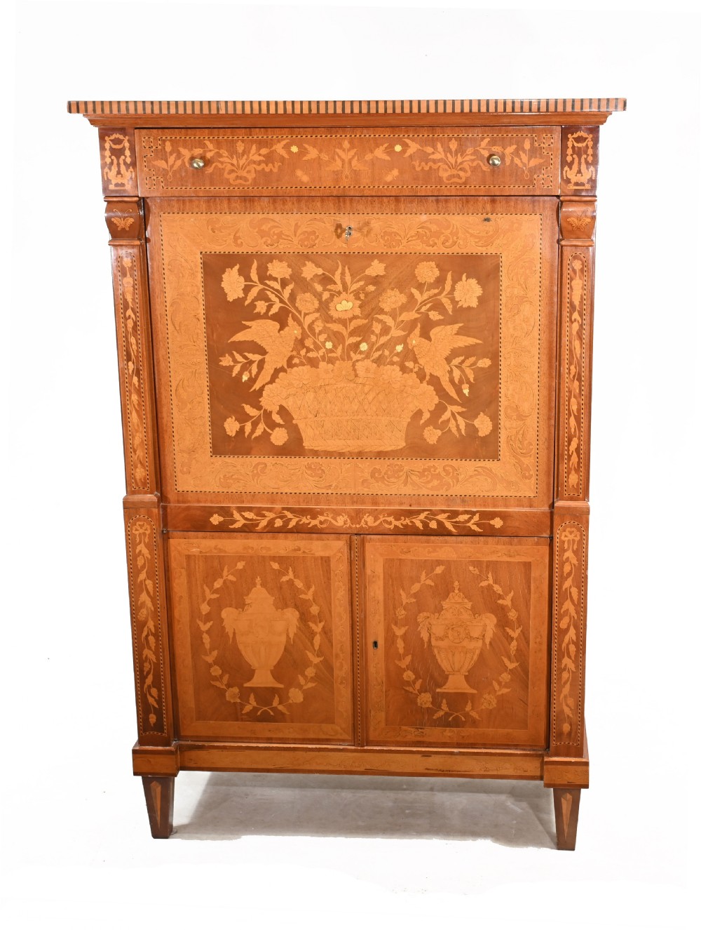 Dutch Marquetry Escritoire Desk 1890 Inlay