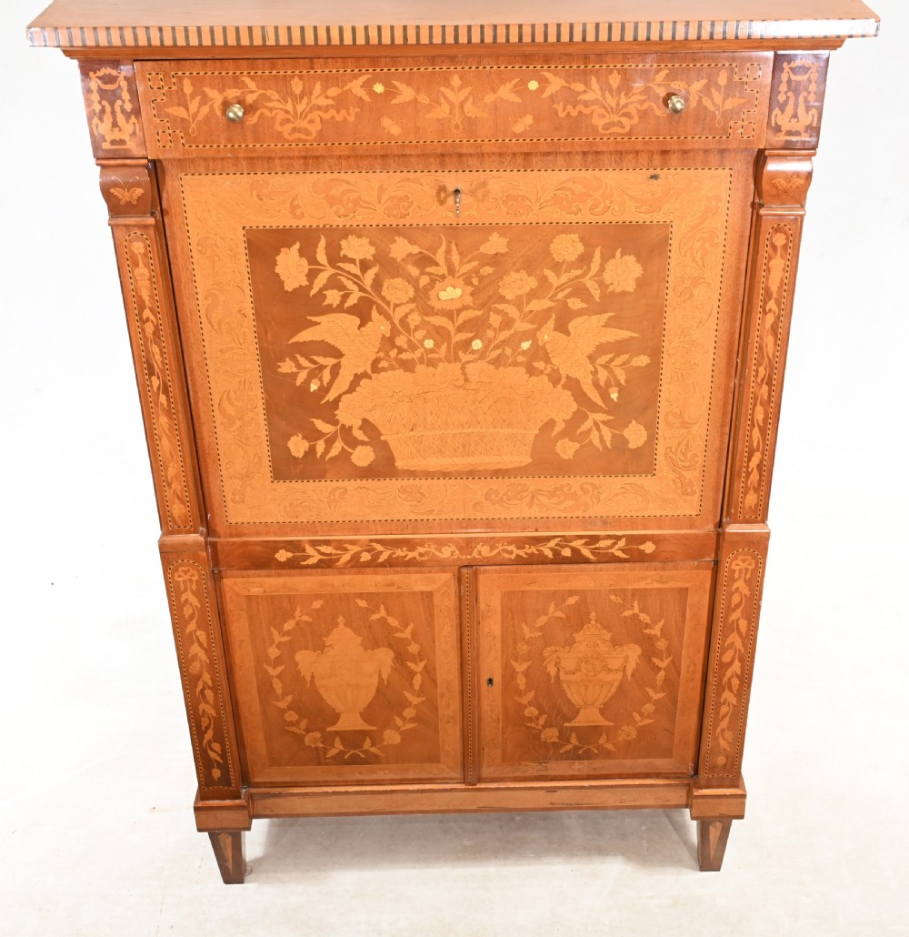 Dutch Marquetry Escritoire Desk 1890 Inlay View II