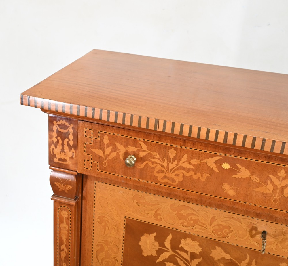 Dutch Marquetry Escritoire Desk 1890 Inlay View III