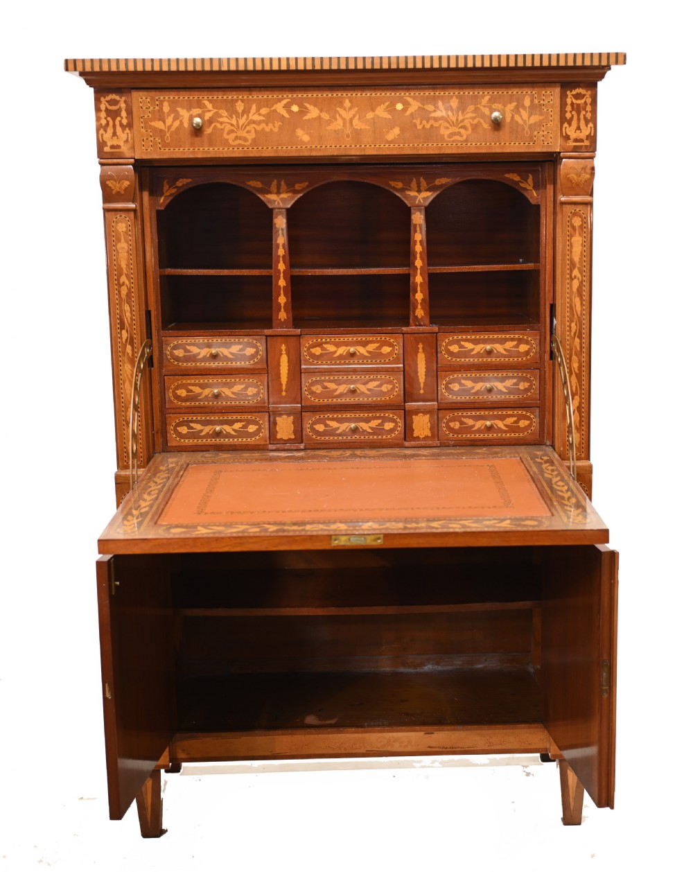 Dutch Marquetry Escritoire Desk 1890 Inlay View VIII