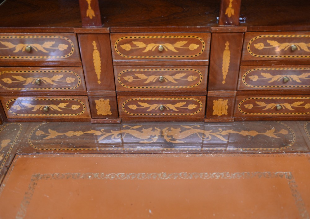 Dutch Marquetry Escritoire Desk 1890 Inlay View X