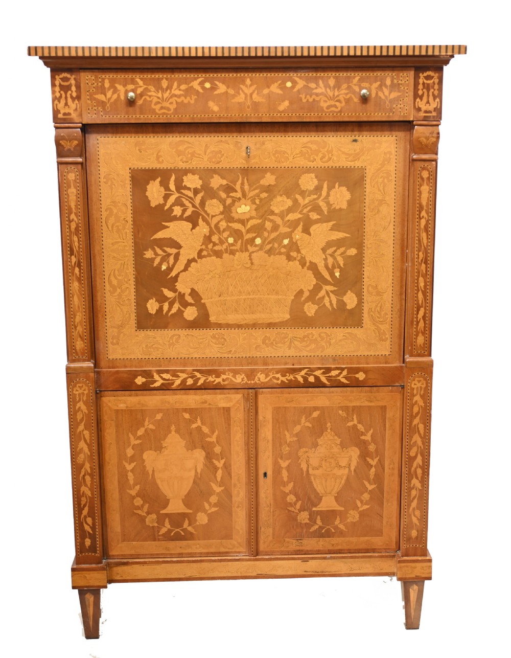 Dutch Marquetry Escritoire Desk 1890 Inlay View XI