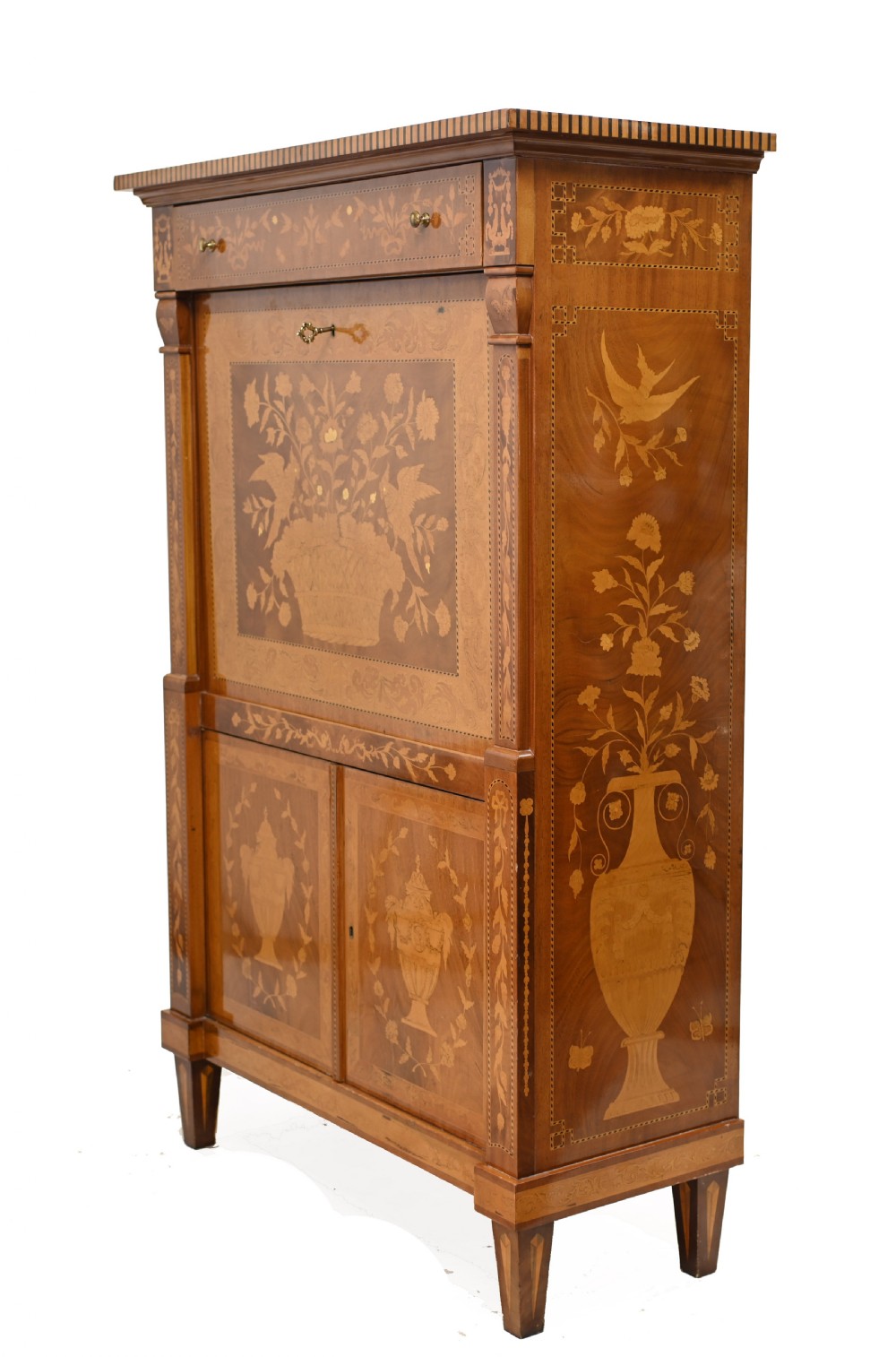 Dutch Marquetry Escritoire Desk 1890 Inlay View XII
