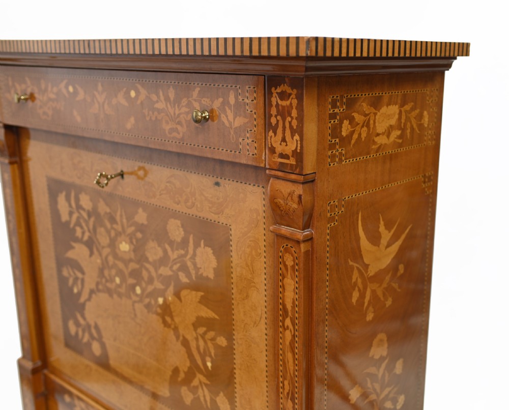 Dutch Marquetry Escritoire Desk 1890 Inlay View XIII