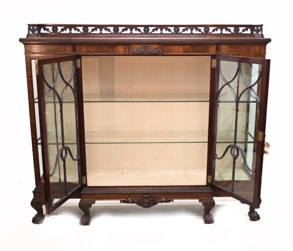 Antique Chippendale China Cabinet Mahogany Antique 1910 View IX