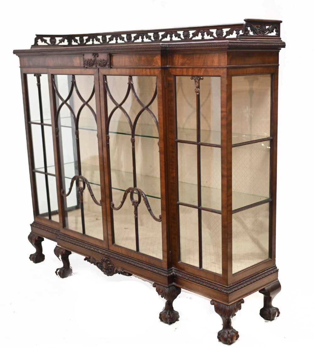 Antique Chippendale China Cabinet Mahogany Antique 1910 View XI