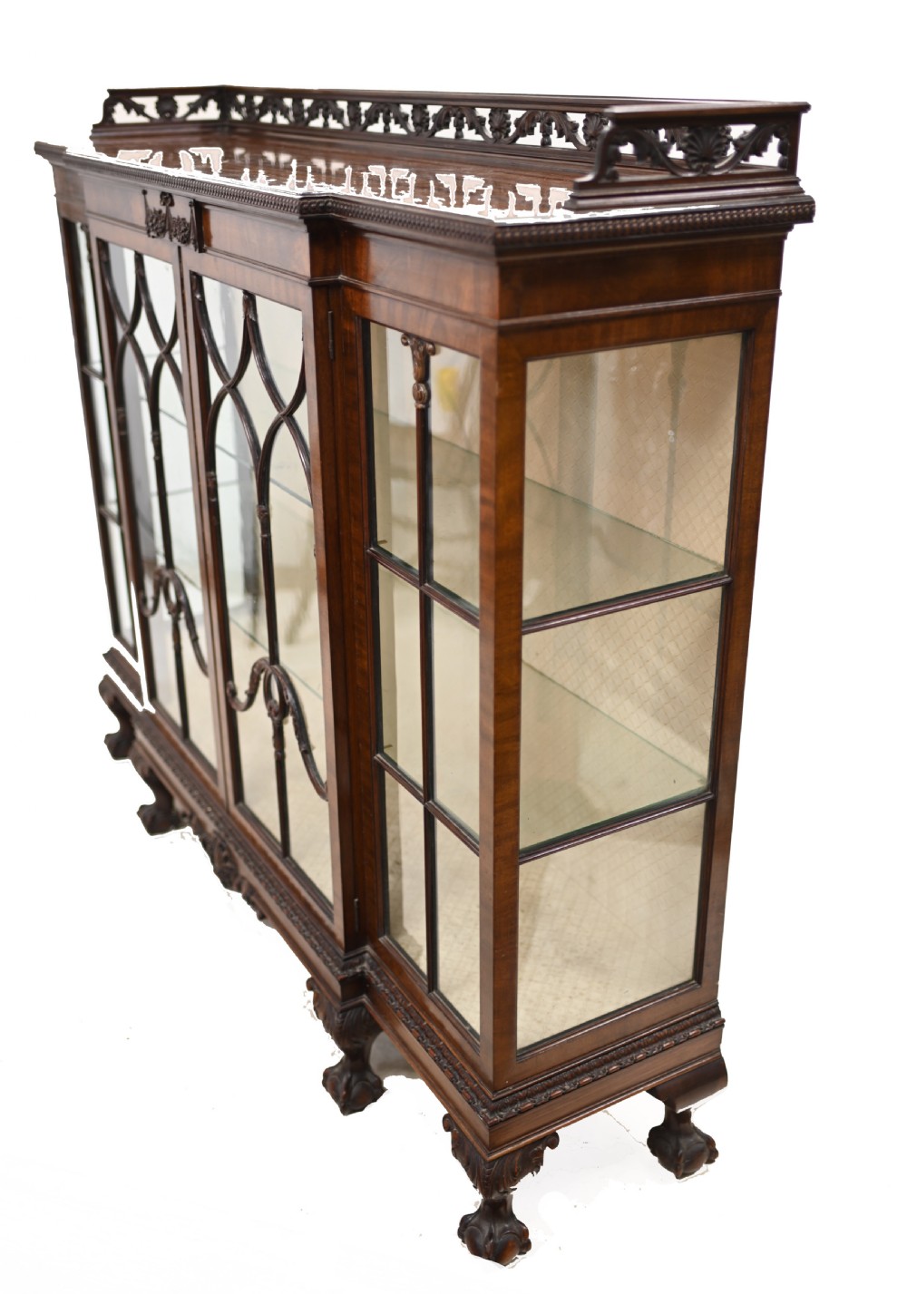 Antique Chippendale China Cabinet Mahogany Antique 1910 View XIII