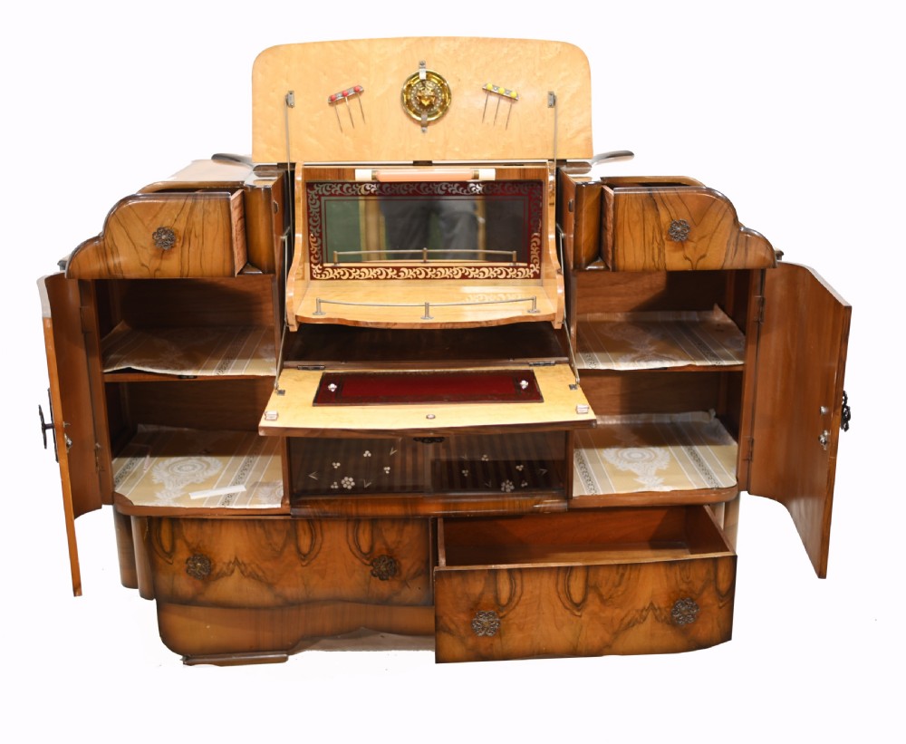 Period Art Deco Cocktail Cabinet Vintage Drinks Chest 1930 View III