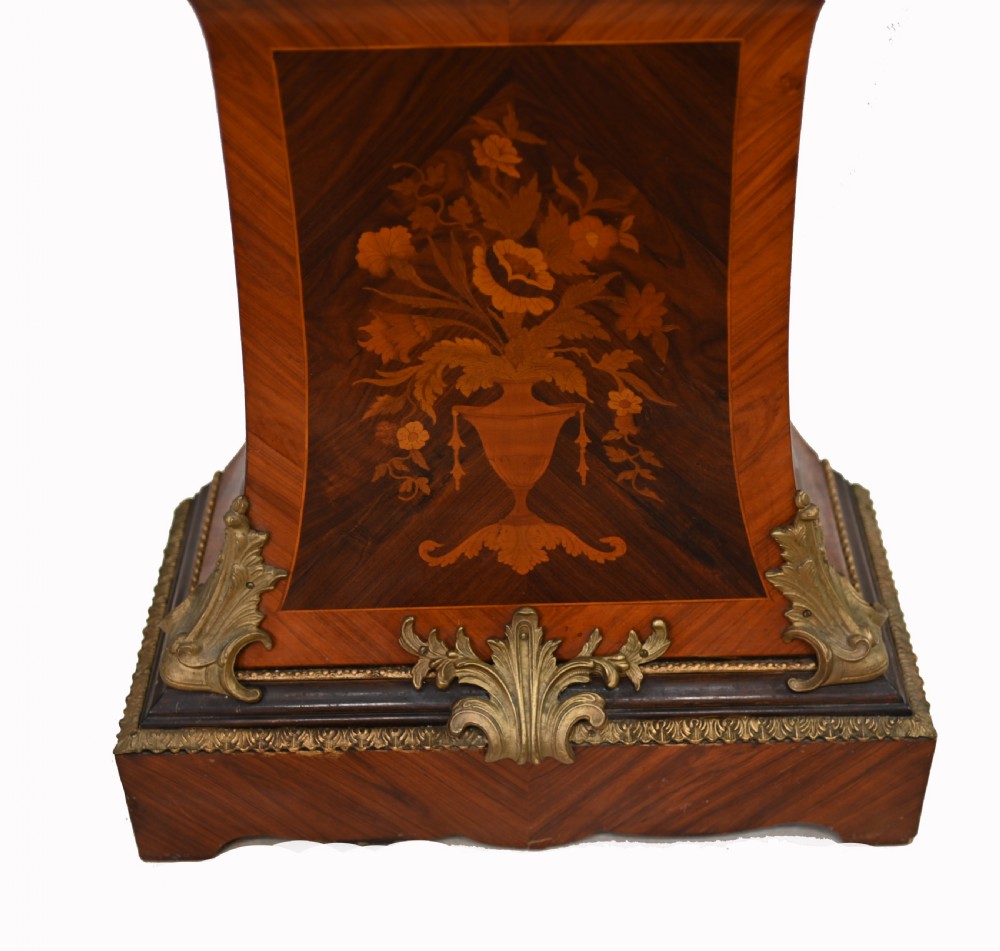 Antique French Grandfather Clock Floral Inlay 1930 View II