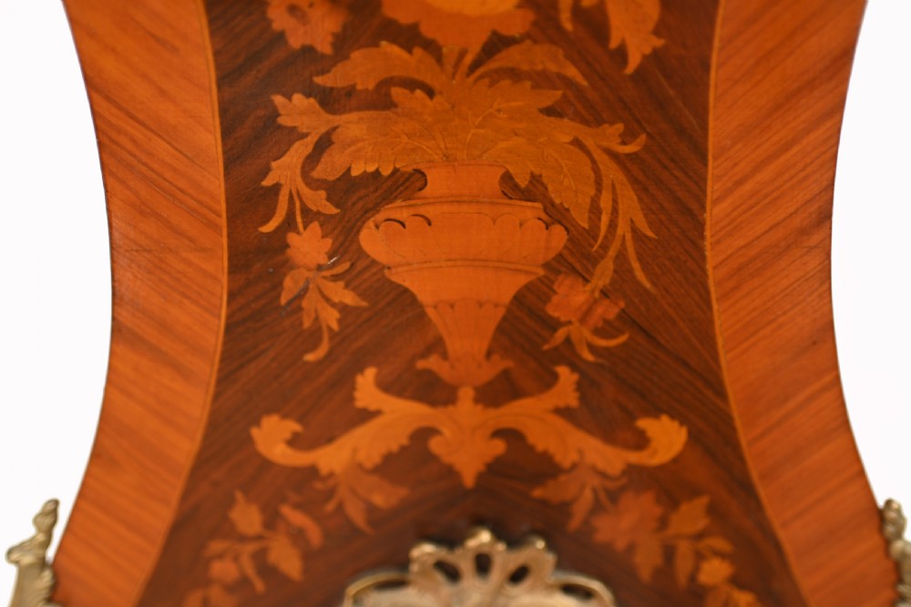 Antique French Grandfather Clock Floral Inlay 1930 View XI
