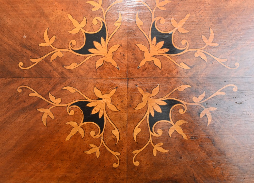 Victorian Centre Table Marquetry Inlay Walnut 1860 View III