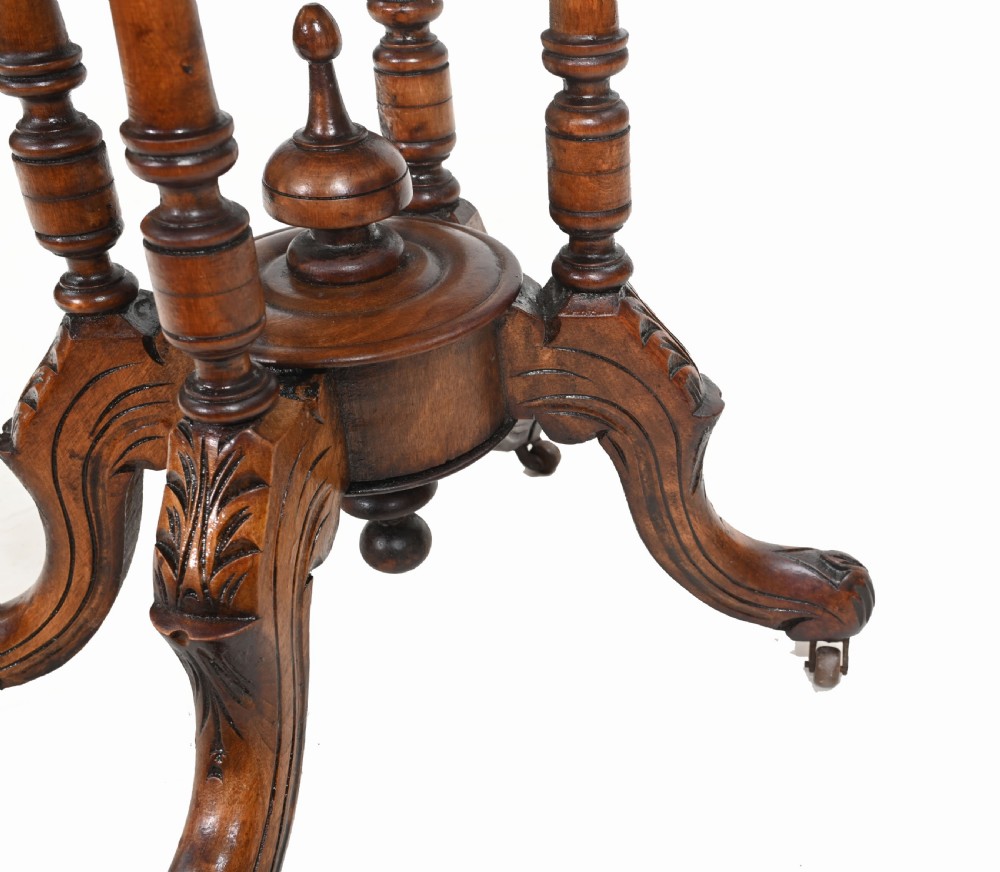 Victorian Centre Table Marquetry Inlay Walnut 1860 View IX