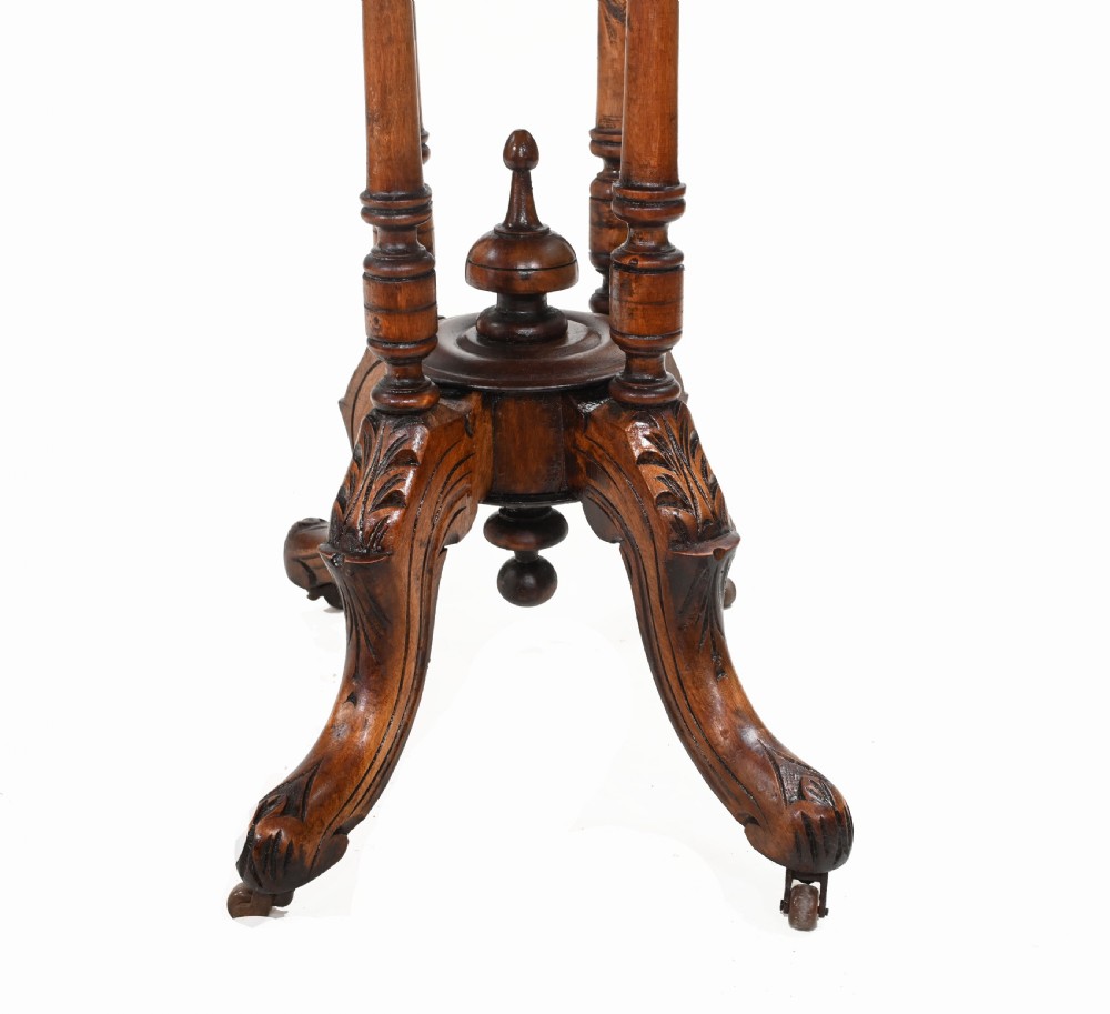 Victorian Centre Table Marquetry Inlay Walnut 1860 View XI