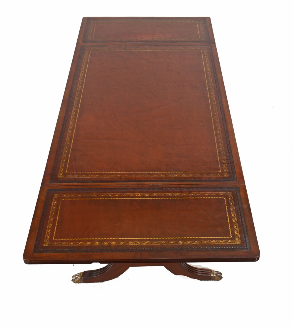 Regency Sofa Table Mahogany Leather Top View IX
