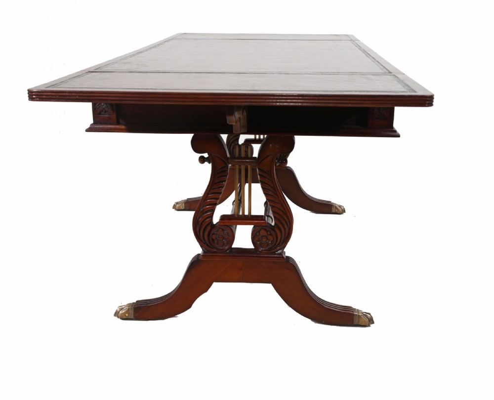 Regency Sofa Table Mahogany Leather Top View X