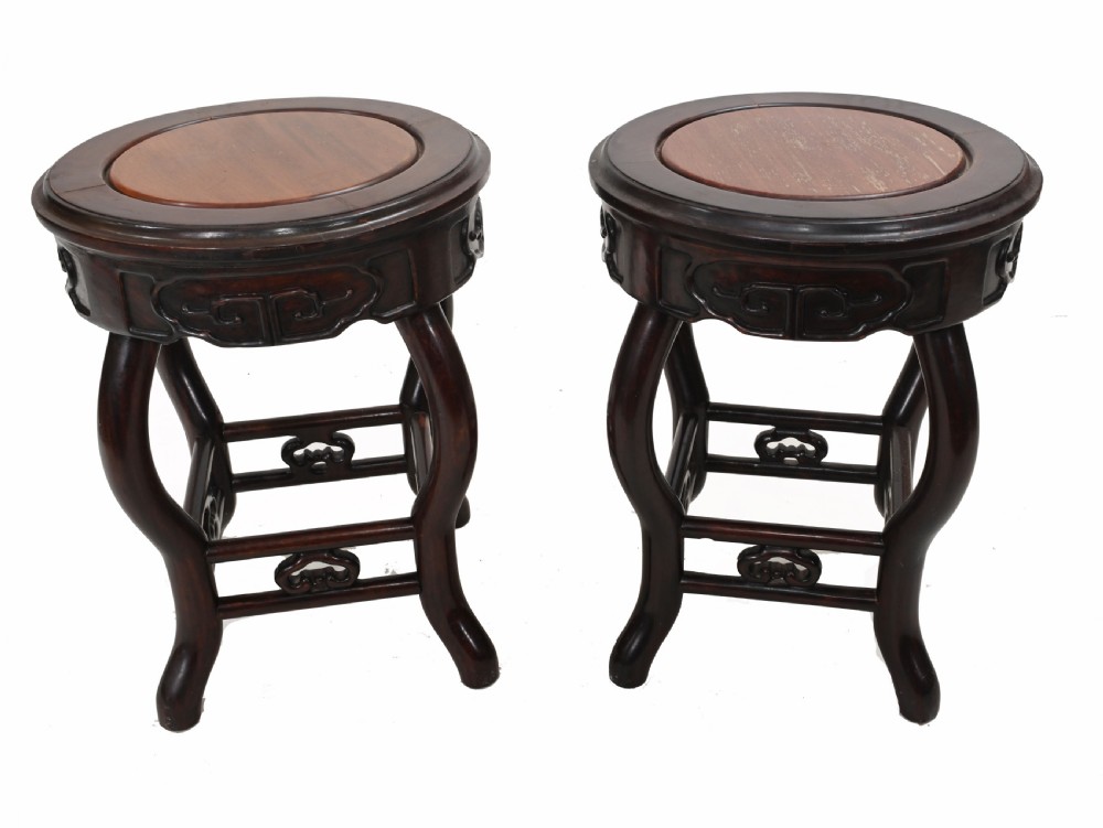 Chinese Pedestal Stands Harwood Antique Tables