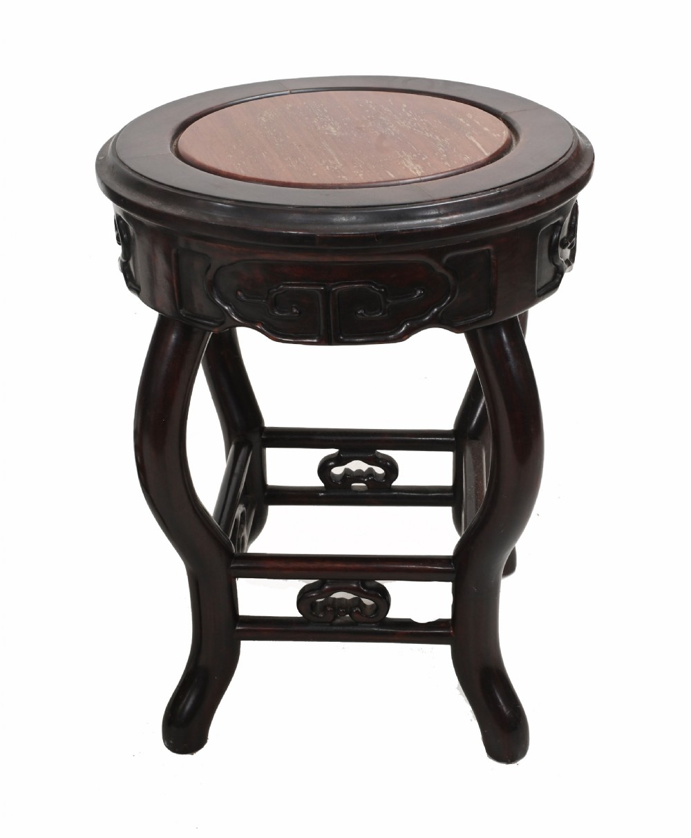 Chinese Pedestal Stands Harwood Antique Tables View II