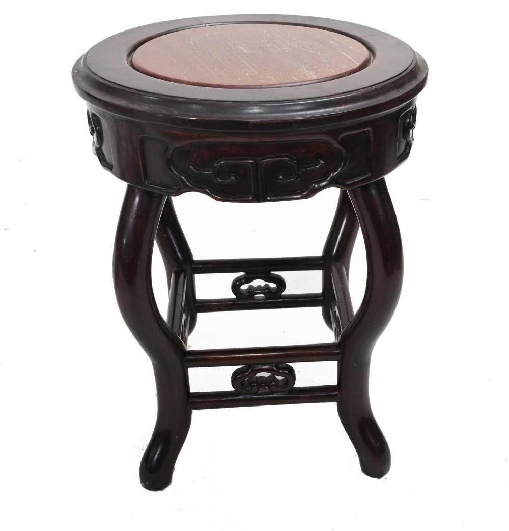 Chinese Pedestal Stands Harwood Antique Tables View IV