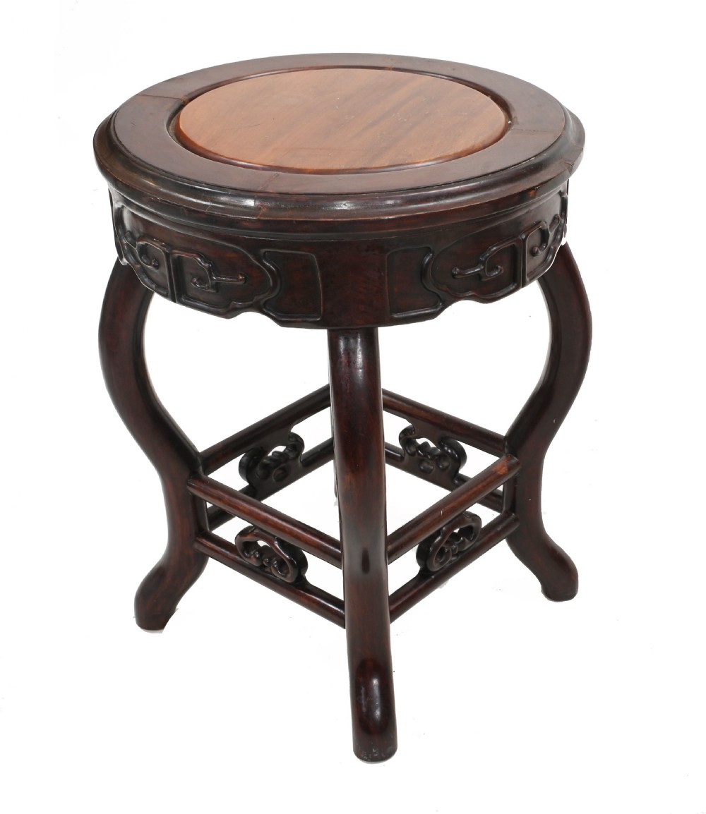 Chinese Pedestal Stands Harwood Antique Tables View V