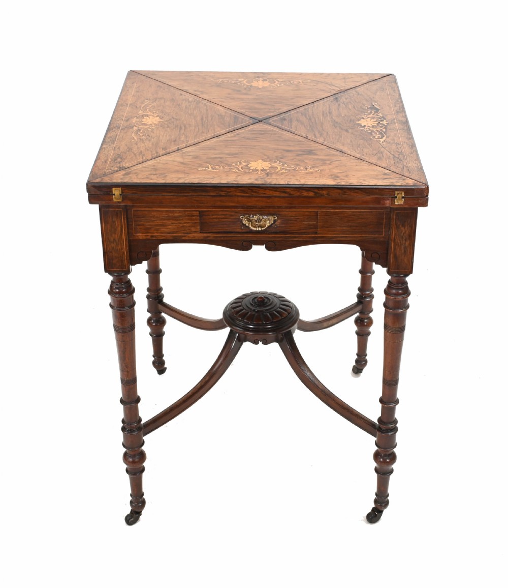 Antique Envelope Table Edwardian Games Inlay 1910