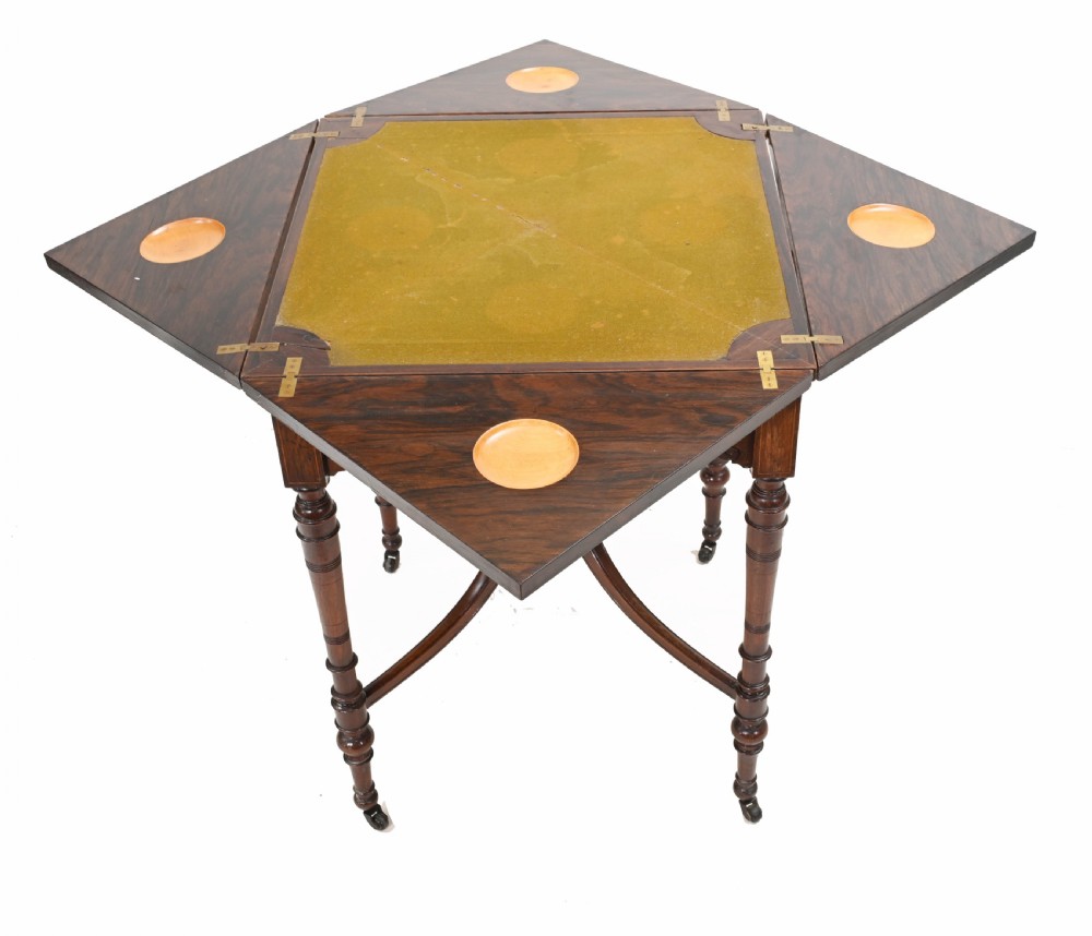 Antique Envelope Table Edwardian Games Inlay 1910 View VII