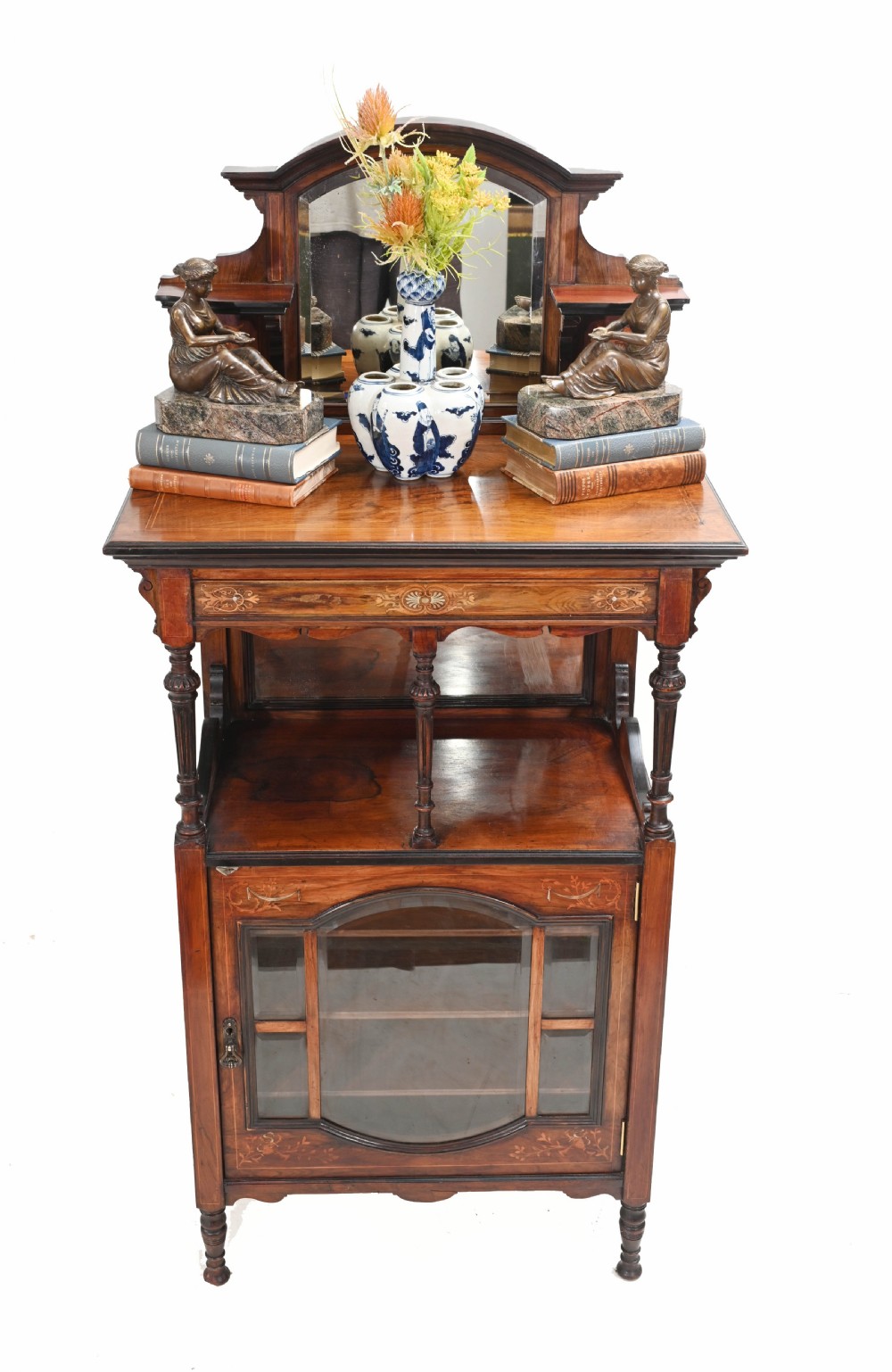 Edwardian Music Cabinet Rosewood 1910 Inlay View II