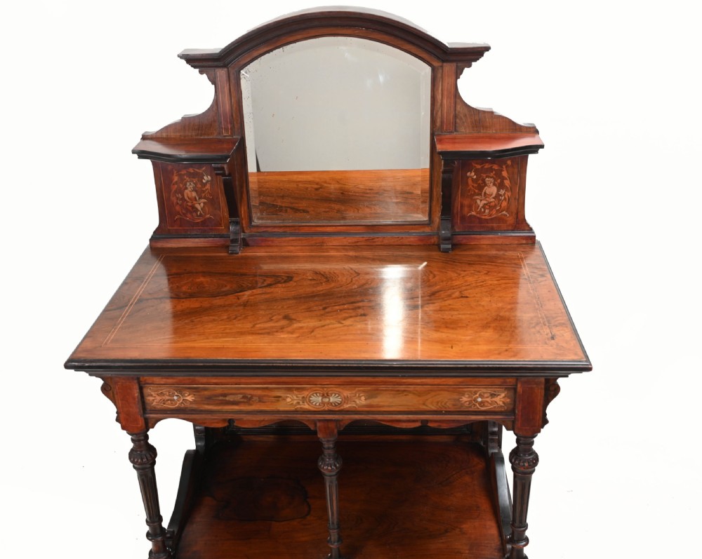 Edwardian Music Cabinet Rosewood 1910 Inlay View IV