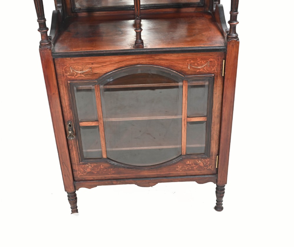 Edwardian Music Cabinet Rosewood 1910 Inlay View XIII