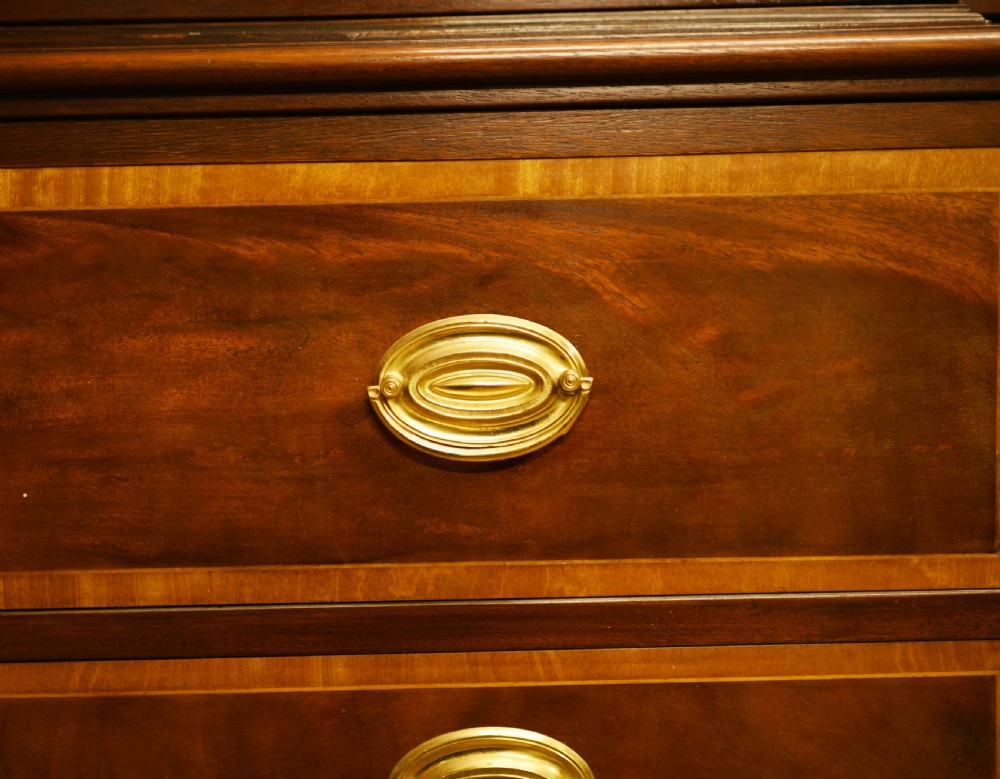 Mahogany Breakfront Bookcase Sheraton Secretaire Antique View IV