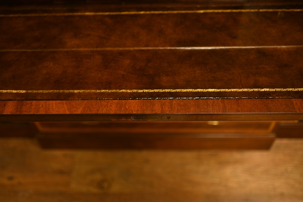 Mahogany Breakfront Bookcase Sheraton Secretaire Antique View X
